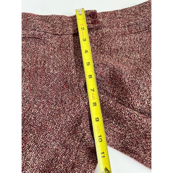 Express Burgundy Tweed Wool Blend Office Work Pants Straight Leg Size 5/6 - Picture 6 of 8